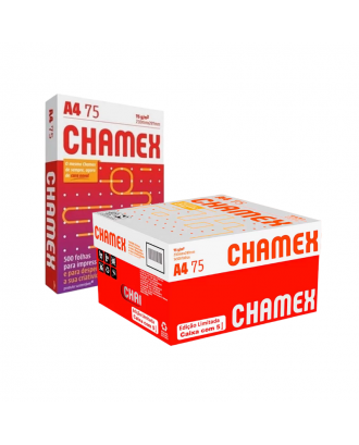 PAPEL SULFITE A4 75G CHAMEX 500 FOLHAS - CAIXA C/ 5 RESMAS